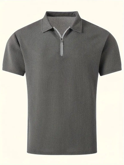 CHARLIE™ PLUS SIZE MEN'S SOLID MESH GOLF T-SHIRT